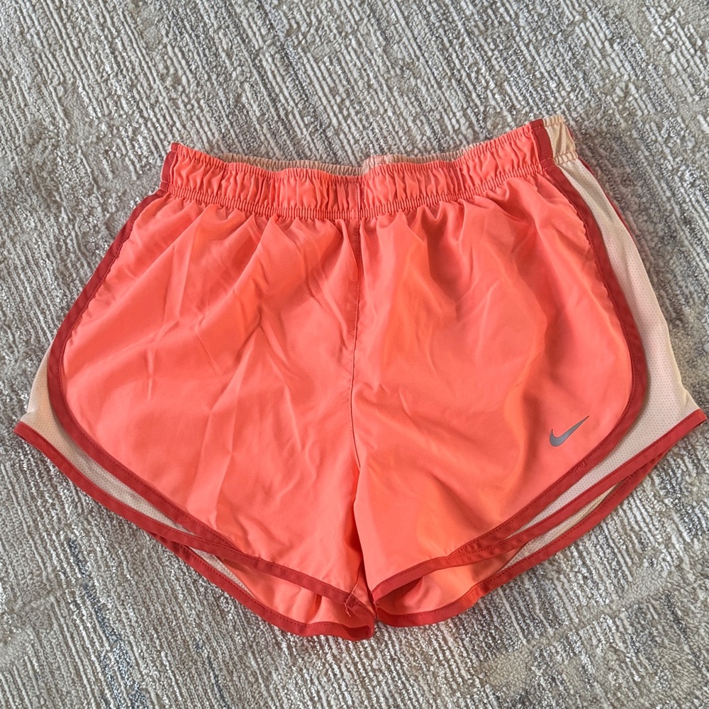Nike Women's Orange and Beige Athletic Shorts